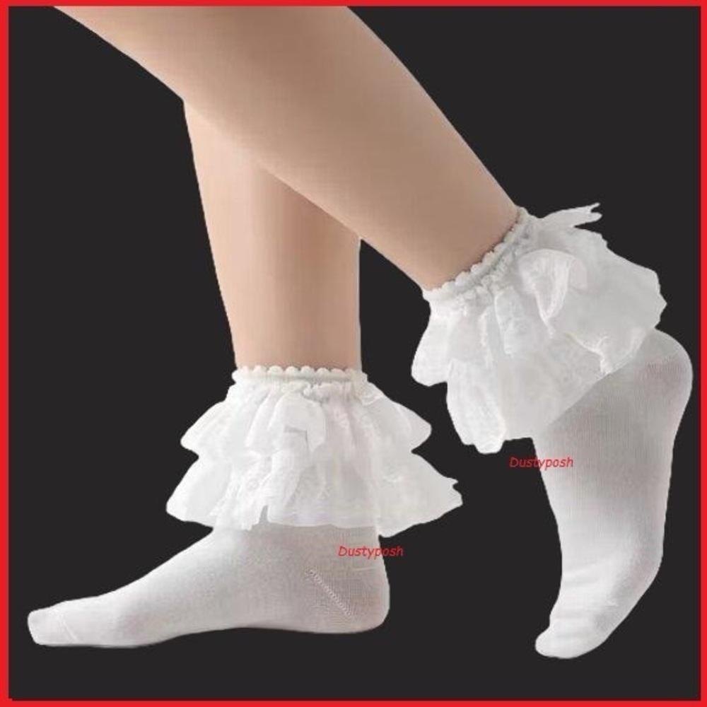 Lace Ruffle Top Mid Calf Socks Sexy Cute Lolita Ankle Long Thigh High Over Knee
